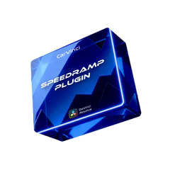 Blue box with 'SpeedRamp Plugin' text on a transparent background